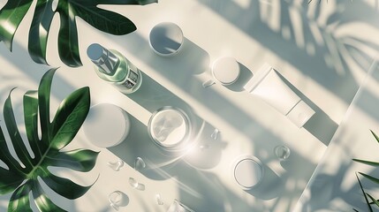 Wall Mural - Cosmetic SPA mock up template for branding identity design View from above Flat lay : Generative AI