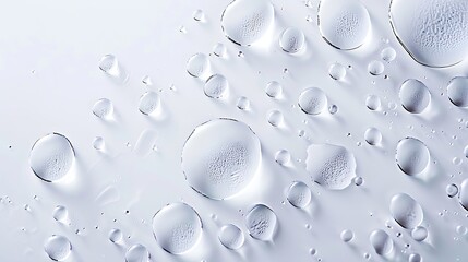 Poster - Water drops on white background top view : Generative AI