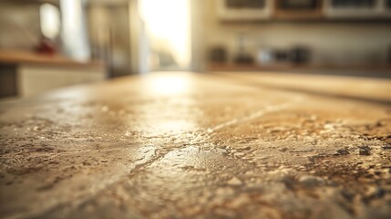 Aufkleber - Empty stone surface on blurred background kitchen in apartment closeup : Generative AI