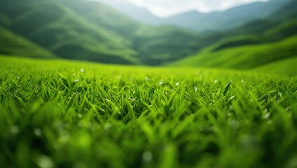 Wall Mural - Tranquil view of a green grass field.