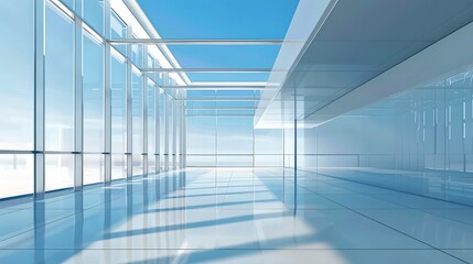 Wall Mural - sleek modern architecture design, empty corporate space, soft natural light reflections, conceptual 