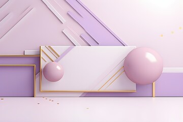 Poster - 3d illustration of a  podium stand on the background of a geometric composition.   generated by AI, 3D illustration