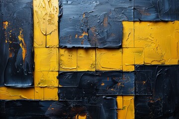 Poster - A striking close-up showing the texture of yellow and black paint applied in thick layers with visible brush strokes