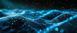 Business technology IT visual, topographic elevation LIDAR point cloud data wave with points. Futuristic and dynamic banner, wallpaper, texture, background. Connecting, abstract, AI, isolated, bokeh