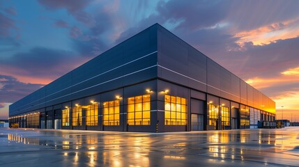 Wall Mural - modern building of a logistics center for freight and transport