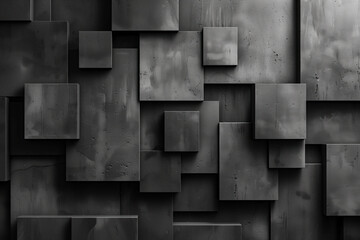 Poster - Abstract black 3d pattern. Brutalist style. Background image. Created with Generative AI technology.