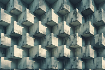 Poster - Abstract 3d pattern. Brutalist style. Background image. Created with Generative AI technology.