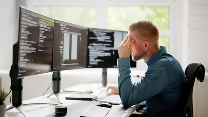Poster - Coder Using Computer At Desk