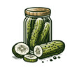 Pickled cucumber hand drawn vector vintage illustration