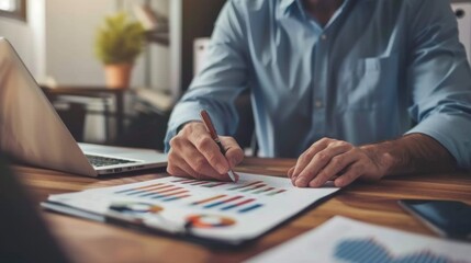Poster - A financial planner discussing investment strategies and portfolio diversification with a client, using visual aids such as graphs and diagrams to illustrate concepts.