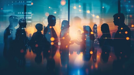 Poster - A group of entrepreneurs networking at a business event, exchanging ideas and forging connections for mutual growth and success.