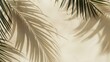 Palm leaves shadow on pastel beige wall background  Summer tropical beach background Top view flat lay copy space wallpaper : Generative AI
