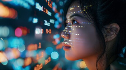 Poster - A female engineer improves and optimizes workflows in the data center, introducing new technologies and methods to ensure maximum efficiency and data security. Close-up