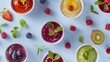 Baby puree recipe made of fresh fruits First baby solid food recipe idea Top view  flat lay : Generative AI