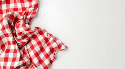 Poster - Kitchen table cloth Cooking towel isolated on white background Top view flat lay with copy space : Generative AI