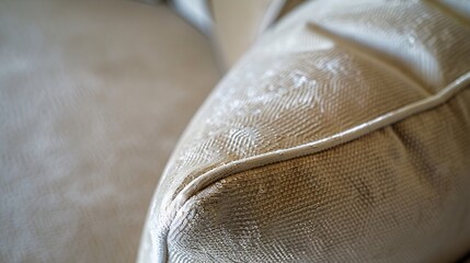 Aufkleber - close up view of pillow triming detail of armchair cushion support of armchair designhome interior design with detail of triming furniture decorating ideas : Generative AI