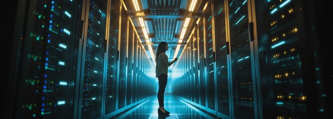 Poster - A data center data processing professional has wide range skills in field information analysis and interpretation, which allows her to effectively solve complex problems in data center. Wide banner