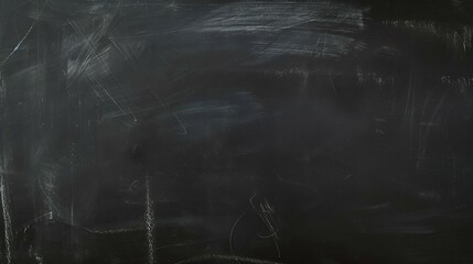 Fototapete - Flat lay of laptop on chalkboard table Background : Generative AI