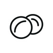 Macadamia nuts isolated icon, unpeeled macadamia nuts vector symbol with editable stroke