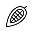 Cocoa pod isolated icon, cacao beans vector symbol with editable stroke