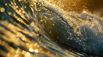 Poster - sea wave close up low angle view : Generative AI