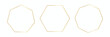© syarifa - Golden thin frames set. Gold geometric borders in art deco style. Thin linear arch and curved shape collection. Yellow glowing shiny boarder element pack.