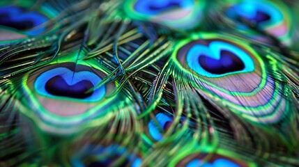 Poster - closeup peacock feathers : Generative AI
