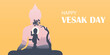 Happy vesak day card illustration
