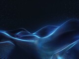 Fototapeta Na drzwi - Abstract blue color gradient background with sound waves