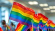 Pride Flags Waving at Cultural Diversity Event