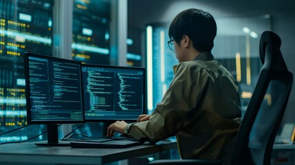 Aufkleber - A technical specialist programmer is focused on improving information storage and security systems, introducing new solutions and technologies to prevent data loss and security breaches.