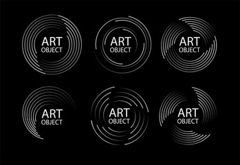 Wall Mural - speed lines in circle form. radial speed lines in circle form. black thick halftone dotted speed lin