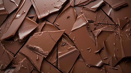 Wall Mural - Broken chocolate bar texture background : Generative AI