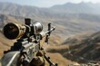 : A machine gun on a swivel mount, with the gunner and the weapon in sharp focus against a blurred background