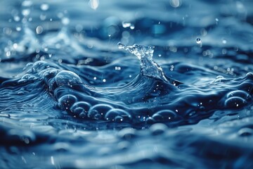 Poster - high-resolution image captures a dynamic water splash, perfect for depicting movement, purity, and t