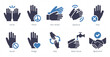 A set of 10 hands icons as hands, peace, non verbal