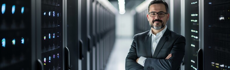 Poster - An entrepreneur analyst in a data center uses their skills to identify and analyze key performance indicators and data security, facilitating informed strategic decision-making. Banner
