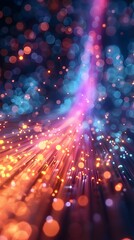 Wall Mural - vibrant fiber optic lights representing data speeds and network efficiency radiant abstract backgrou