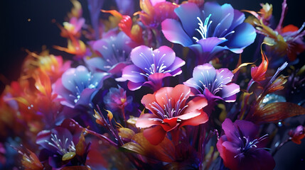  Abstract flowers beautiful Asian color background