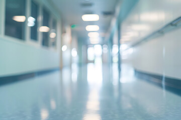 Wall Mural - blur image background of corridor in hospital or clinic image
