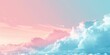 A pink and blue sky with fluffy clouds. The sky is a mix of pink and blue, creating a serene and calming atmosphere. The clouds are white and fluffy, adding a sense of lightness