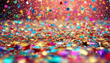 Sticker - confetti background sparkles celebration illustration festive party glitter stars vibrant colorful star colourful glistering shiny sparkle