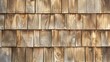 Close up of wood texture and background Natural cedar shingle siding Rough bumpy wood shingle cladding row of wooden material of small shingle wall facade Wood Shake Wall Close Up text : Generative AI