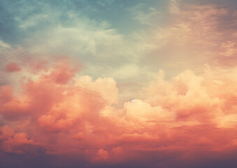 Glowing real sky at sunset texture background. AI-Generated Image