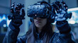 Immersive virtual reality gaming experience using haptic gloves to feel textures and resistance of virtual objects in the game.