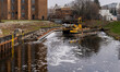 Wasserverschmutzung am Nordhafen, Berlin, Deutschland
