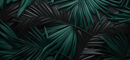 Sticker - Green tropical leaves providing a lush nature background.