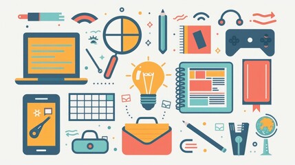 Poster - Educational Devices and Classroom Symbols for Smart Learning and Productivity