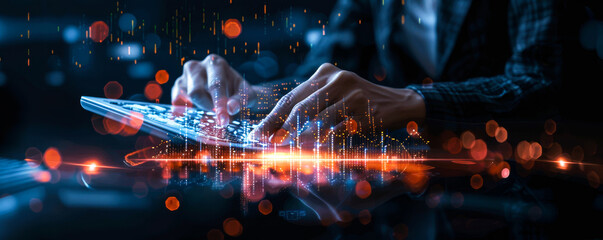 Poster - Digital Marketing Strategy Analytics: Young Business Professionals Analyzing Data, Creating Reports for Search Engine Optimization, Social Media Performance