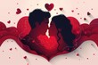 Passionate Illustration Love with Red Hearts: Classy and Stylish Graphic Designs for Romantic and Loving Couples in Creative Artwork